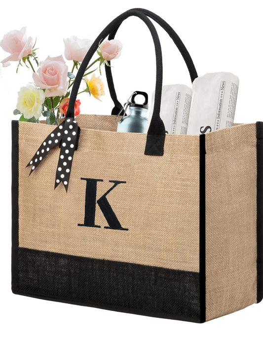 Assorted Initial Jute Bag